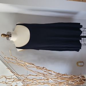 EILEEN FISHER SZ XL Scoop Neck Silk Tank Dress in Black